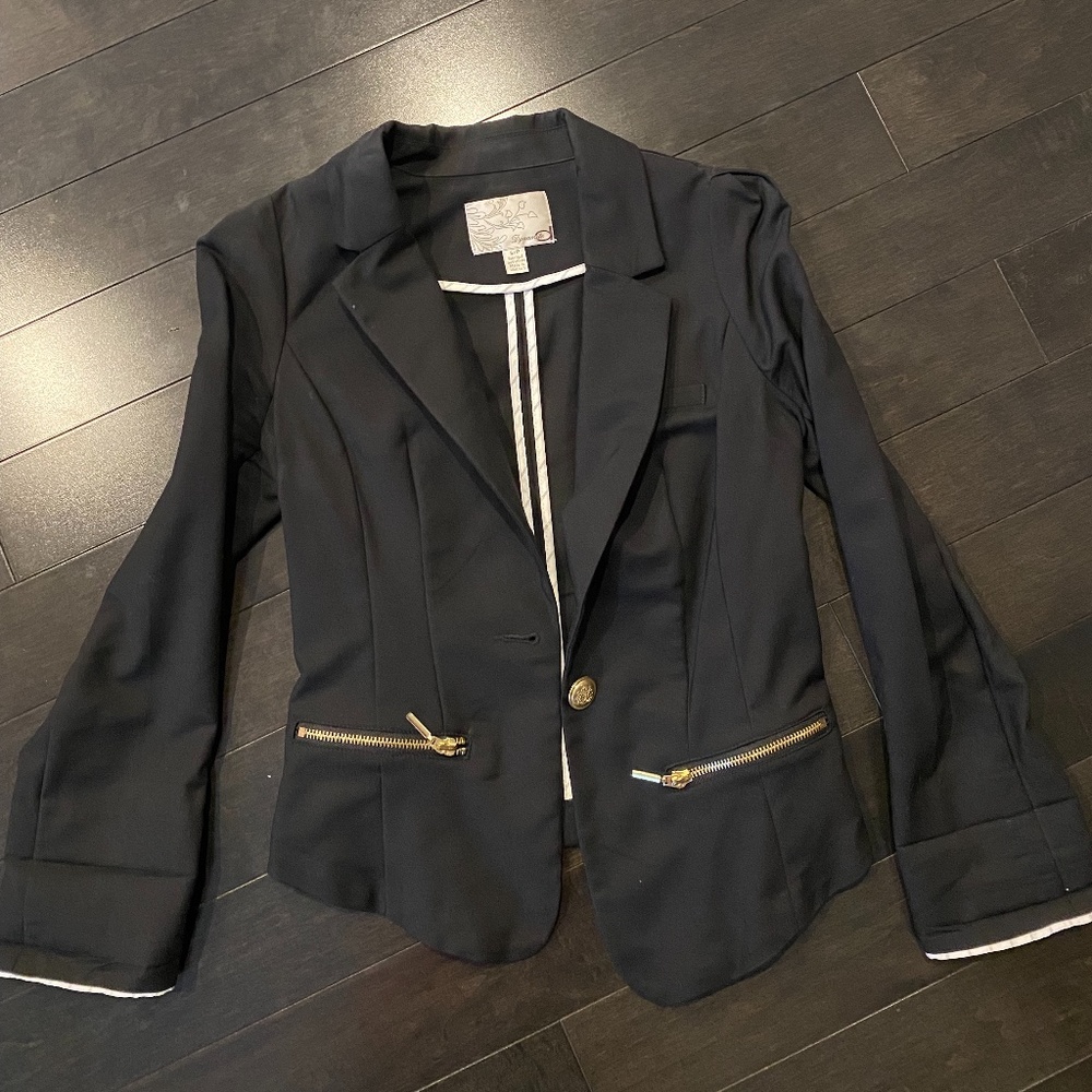 Dynamite Blazer with Gold and Zipper Details